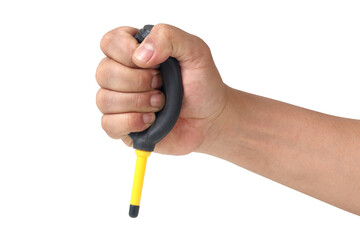 hand holding silicone blower on white background.