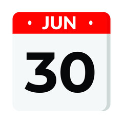 30 June calendar icon