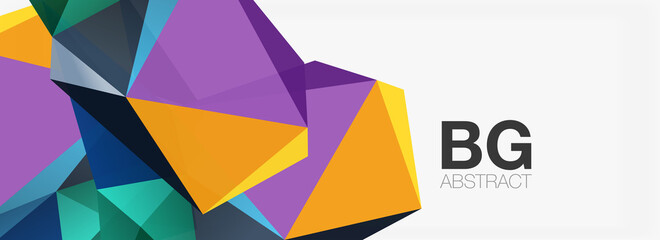 3d mosaic abstract backgrounds, low poly shape geometric design