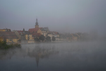 Fototapeta na wymiar A City in Fog