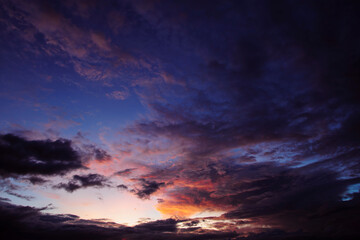 Abstract of the sky in the evening, beautiful colors.