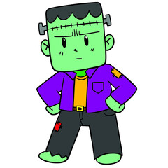 Fototapeta premium Frankenstein will be hunting down the stubborn kid this weekend !!
