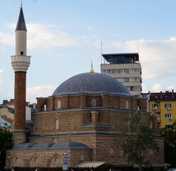 Fototapeta na wymiar Banya Bashi mosque, in the center of Sofia, Bulgaria.