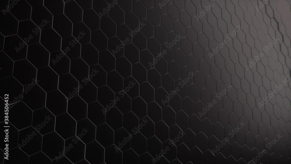 Poster animation movement of red hexagons with wave movements, honeycomb with offset effect. red abstract n