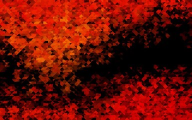 Dark Orange vector template with crystals, triangles.
