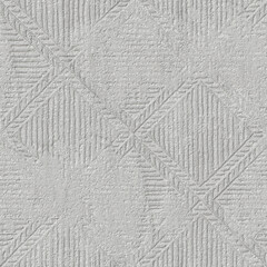 Plaster wall seamless texture with stripes and square pattern, wall stencil, 3d illustration - 384506617