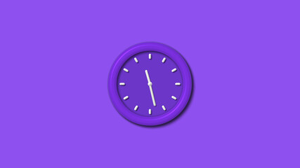 New purple color 3d wall clock isolated on purple background,3d wall clock