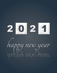 Happy new year 2021 con sfondo colorato