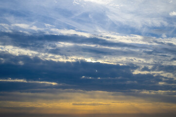 Photo of the evening sunset sky in autumn
