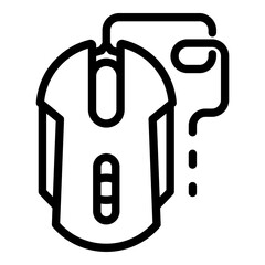 Stream gaming mouse icon. Outline stream gaming mouse vector icon for web design isolated on white background