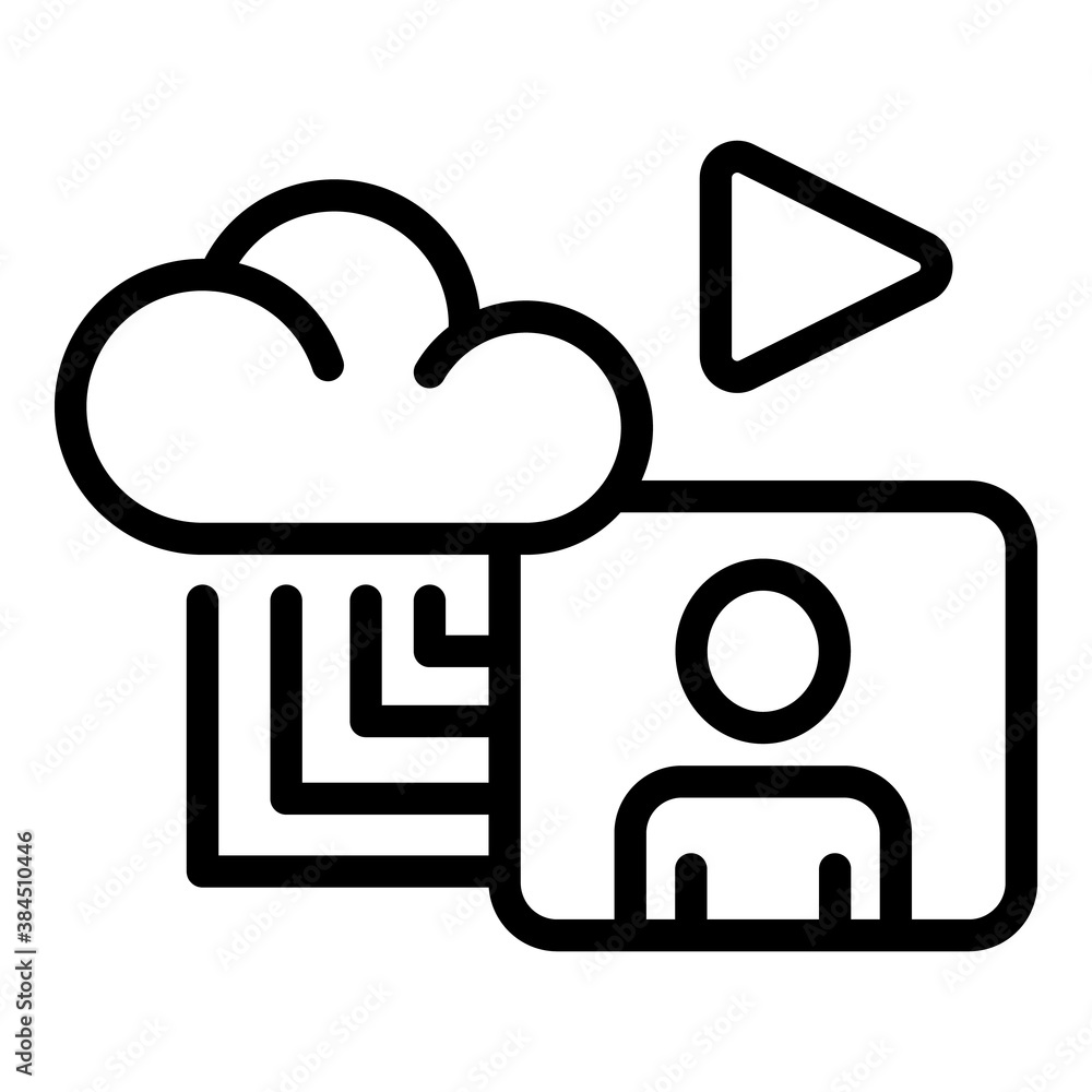 Poster data cloud stream icon. outline data cloud stream vector icon for web design isolated on white backg
