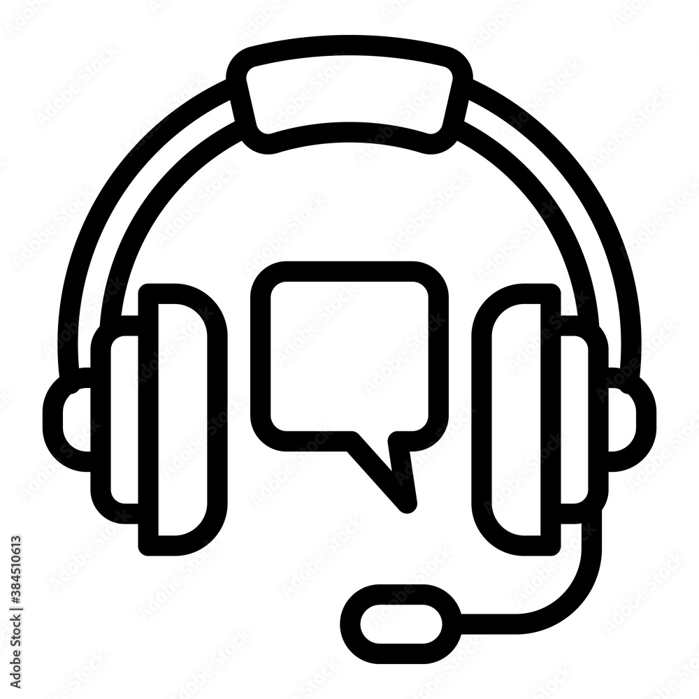 Poster gaming headset stream icon. outline gaming headset stream vector icon for web design isolated on whi