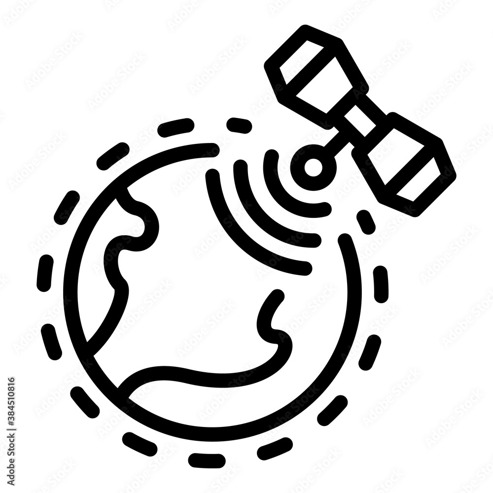 Poster satellite live stream icon. outline satellite live stream vector icon for web design isolated on whi