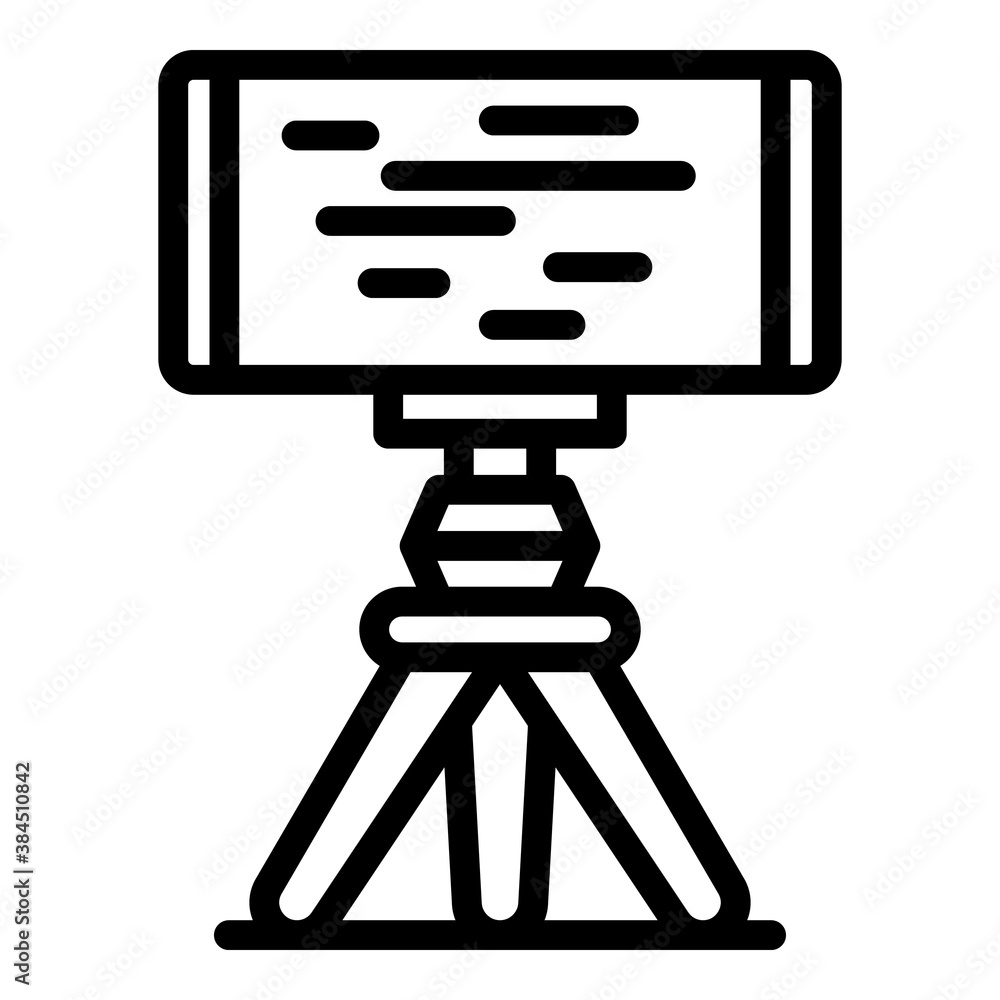 Poster smartphone tripod stream icon. outline smartphone tripod stream vector icon for web design isolated 
