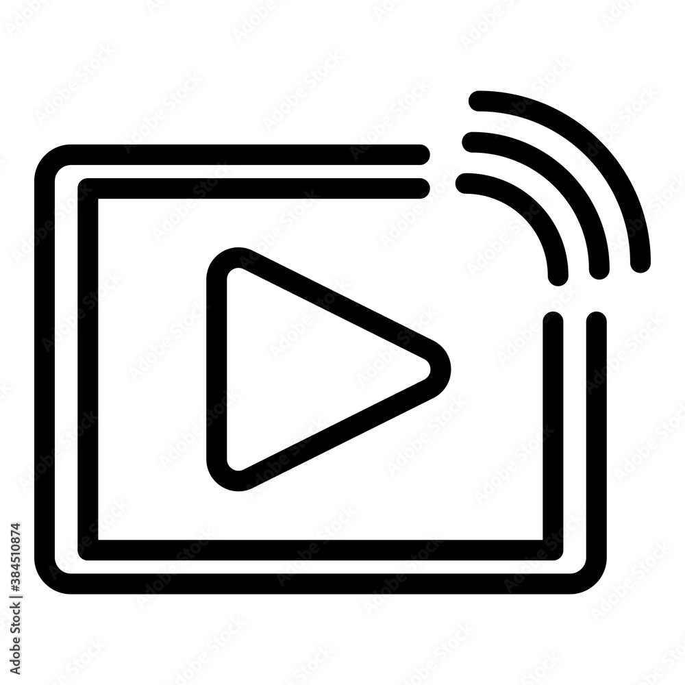Poster web video player stream icon. outline web video player stream vector icon for web design isolated on