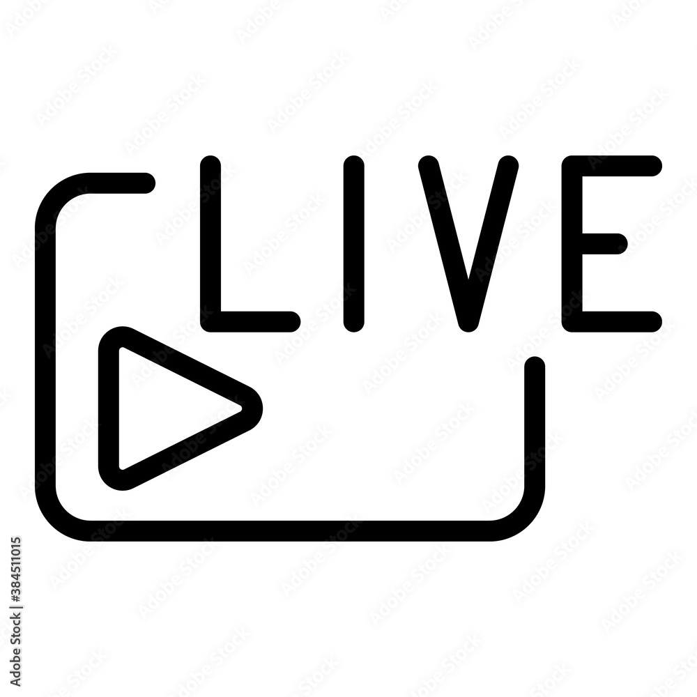 Poster web live stream icon. outline web live stream vector icon for web design isolated on white backgroun