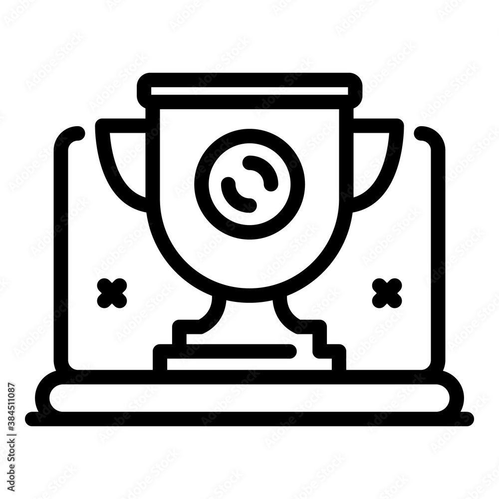 Poster gold cup stream game icon. outline gold cup stream game vector icon for web design isolated on white