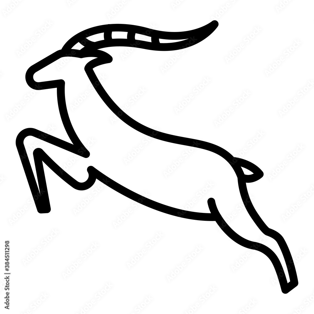 Poster jumping gazelle icon. outline jumping gazelle vector icon for web design isolated on white backgroun
