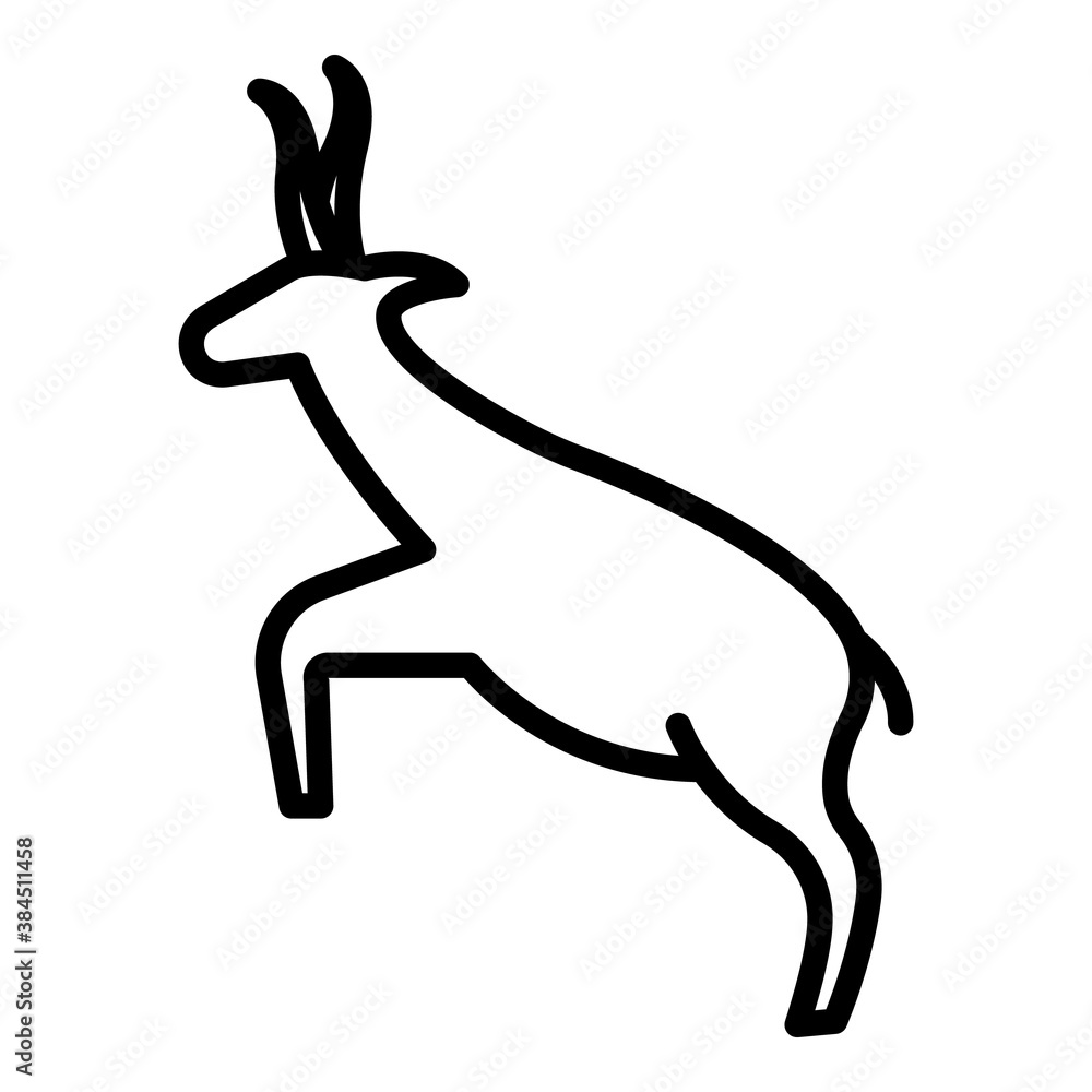 Wall mural running gazelle icon. outline running gazelle vector icon for web design isolated on white backgroun - Wall murals