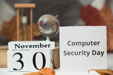 Computer Security Day of autumn month calendar November