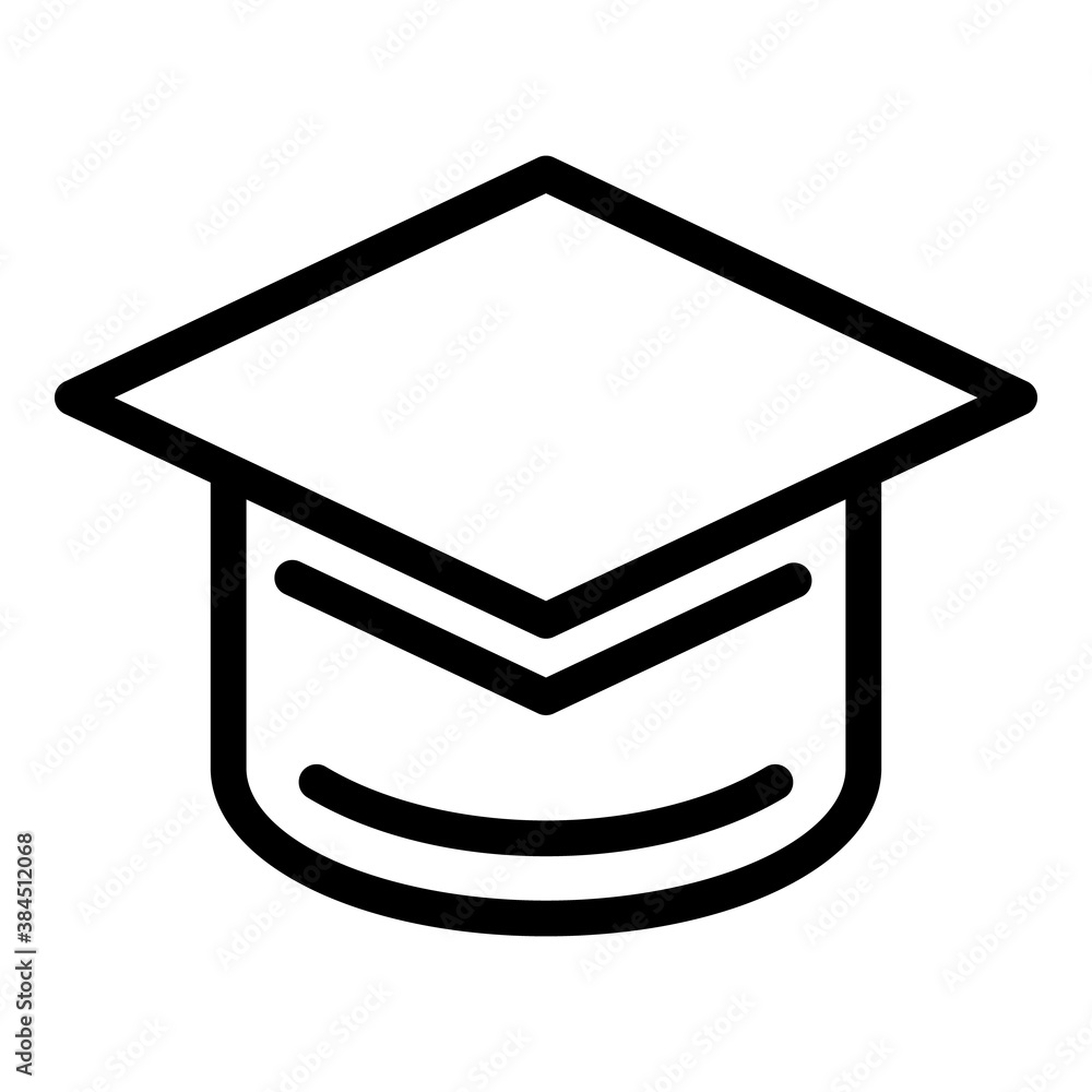 Poster university graduation hat icon. outline university graduation hat vector icon for web design isolate