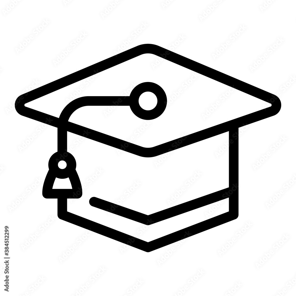 Poster learning graduation hat icon. outline learning graduation hat vector icon for web design isolated on
