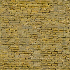 Yellow brickwork seamless background - texture pattern for continuous replicate.