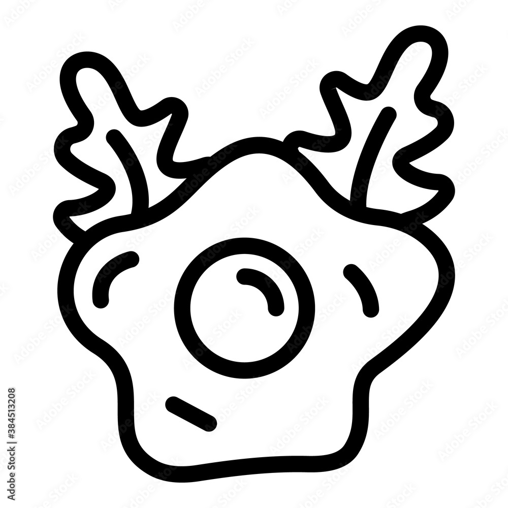 Poster fried egg arugula icon. outline fried egg arugula vector icon for web design isolated on white backg