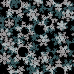Seamless pattern abstract snowflakes. Retro Christmas Modern popular print cartoon