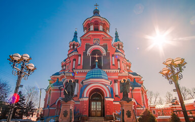 The famous Kazan church in Irkutsk, Russia. 