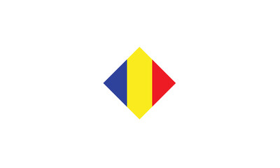 Romania flag diamond vector illustration