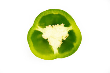 green bell pepper isolated on white background