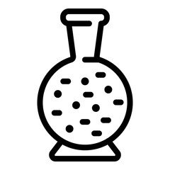 Flask microbiology icon. Outline flask microbiology vector icon for web design isolated on white background