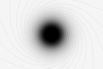 Black hole black and white lines abstract background 3D render illustration