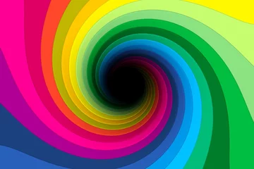 Rolgordijnen Multicolor black hole lines abstract background 3D render illustration © profit_image