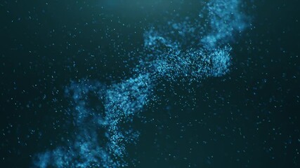 Building DNA molecules animation, viral structure. Concept destroyed the code of the human genome. Damage DNA molecule. Spiral made up of particles. DNA destruction due to gene mutation or experiment. - Powered by Adobe