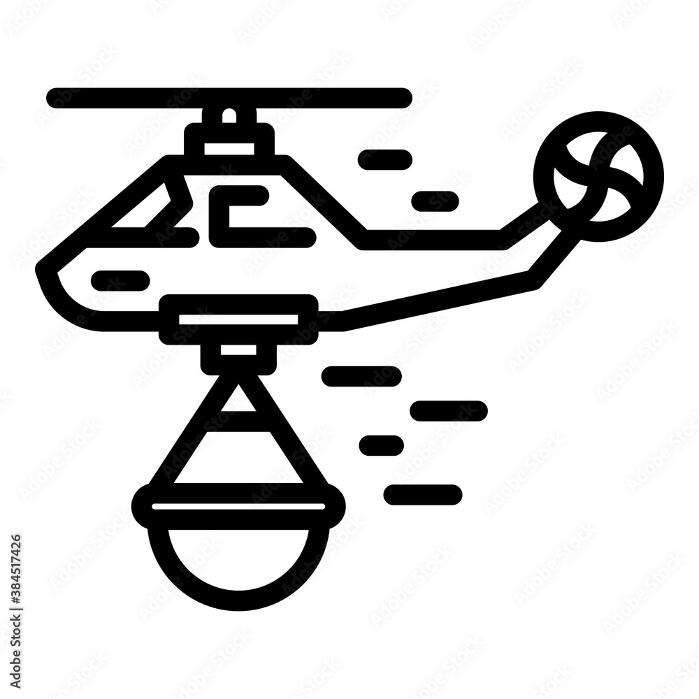 Poster rescue helicopter icon. outline rescue helicopter vector icon for web design isolated on white backg