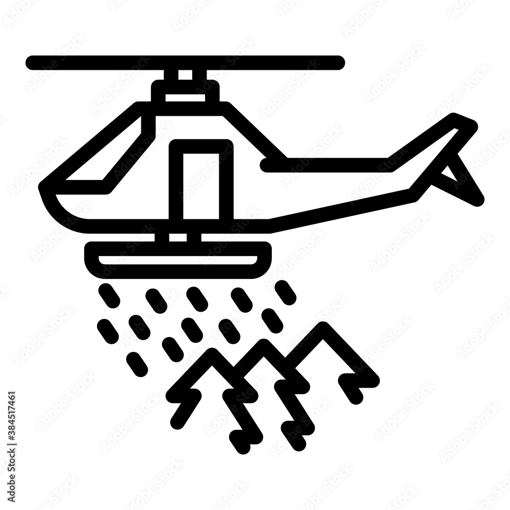 Wall mural rescue forest helicopter icon. outline rescue forest helicopter vector icon for web design isolated 