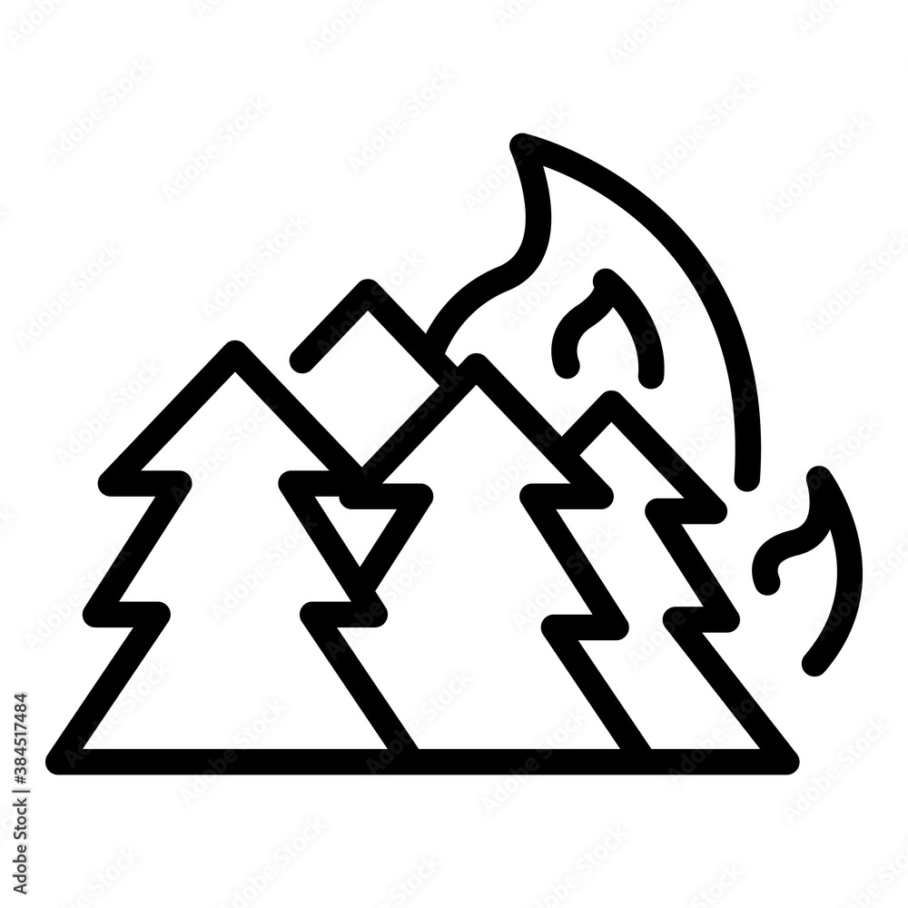 Poster forest in fire icon. outline forest in fire vector icon for web design isolated on white background