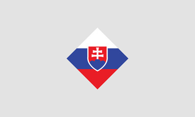 Slovakia flag diamond vector illustration