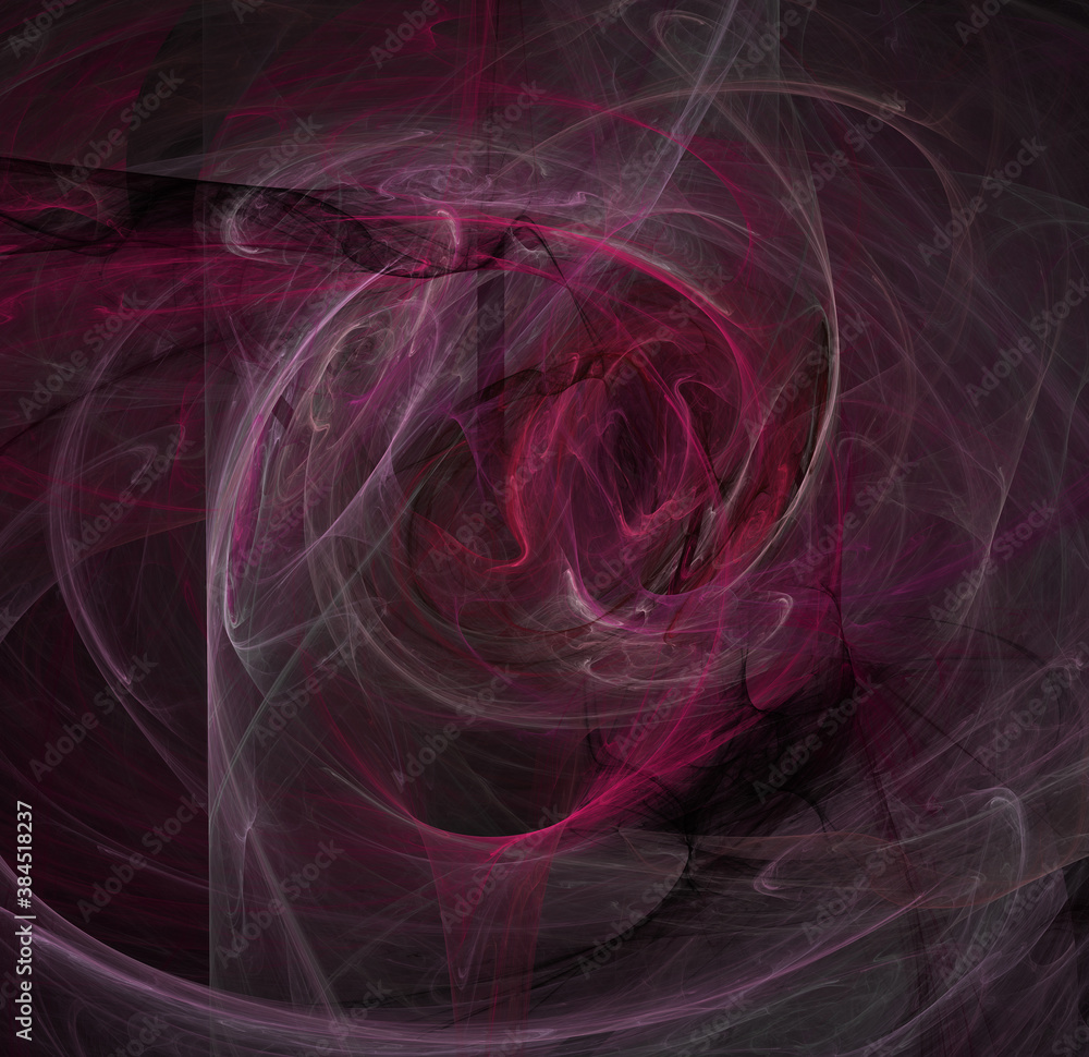 Poster 3d visualization and isolated abstract fractal on a black background. the abstract computer is gener