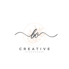 Naklejka na ściany i meble BO Initial handwriting minimalist geometric logo template vector art, Logo for business beauty, fashion, and other