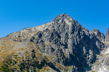 Summit - Lomnica Peak (Lomnicky stit). One of the 14 peaks included in the so-called Great Crown of the Tatra Mountains. Slovakia.
