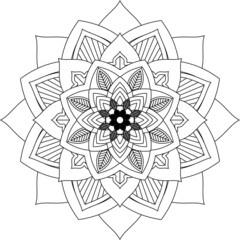 Easy Mandala coloring book simple and basic for beginners, seniors and children. Set of Mehndi flower pattern for Henna drawing and tattoo. Decoration in ethnic oriental, Indian style.