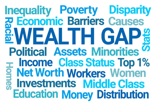 Wealth Gap Word Cloud On White Background