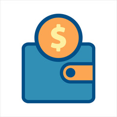wallet icon vector. wallet with money icon .flat design style icon vector concept