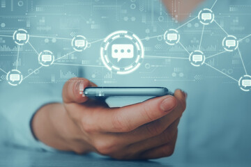 Concept of a business messenger and online chat app