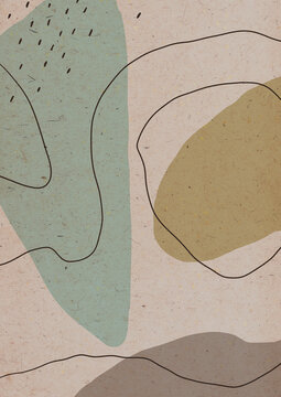 abstract background with free form shapes and lines. modern design, contemporary illustration, paper texture