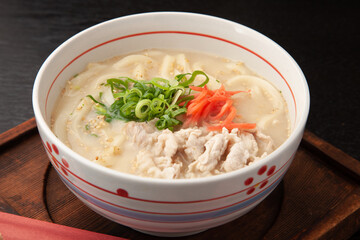 豚骨スープのうどん