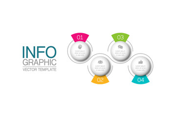 Vector infographic template, 4 steps or options. Data presentation, business concept design for web, brochure, diagram.